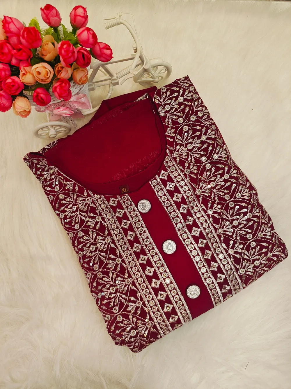 WINE STONES ANARKALI KURTI AK32